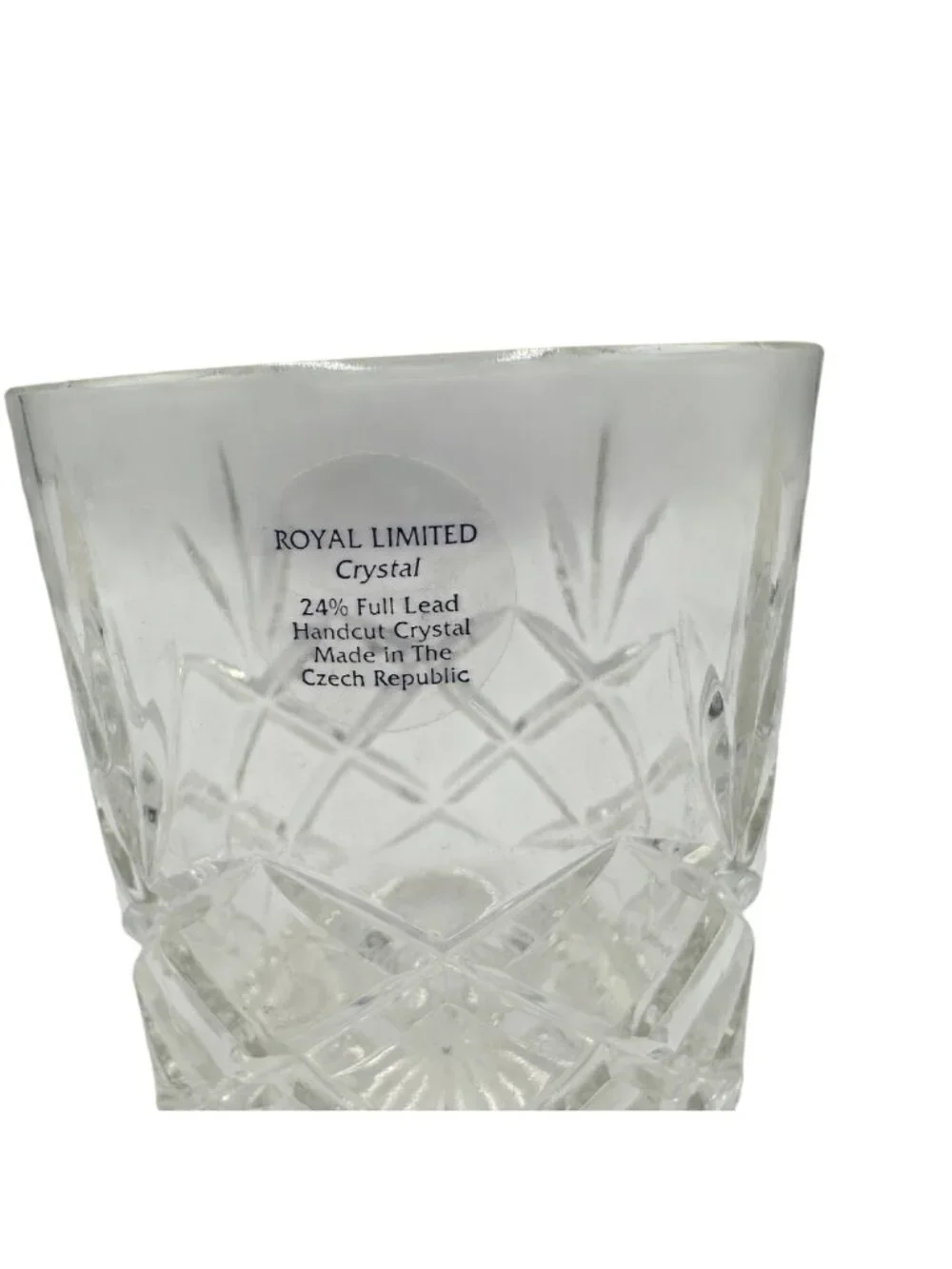 Royal Limited Handcut Crystal 24% Lead Whiskey Glass Czech Republic Elegant